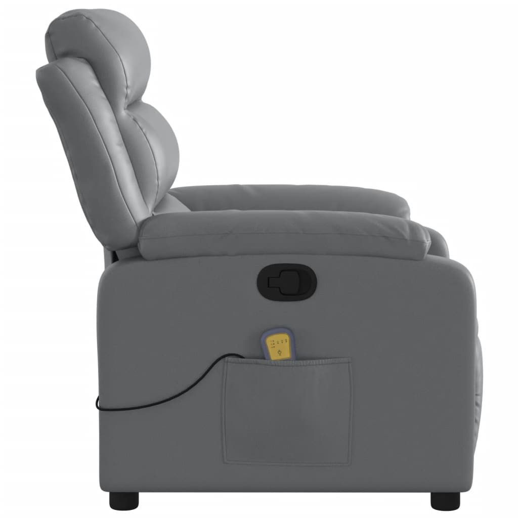 Massagesessel Relaxsessel Grau Kunstleder