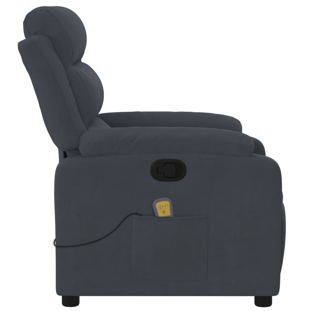 Massage-Relaxsessel, dunkelgrauer Samt