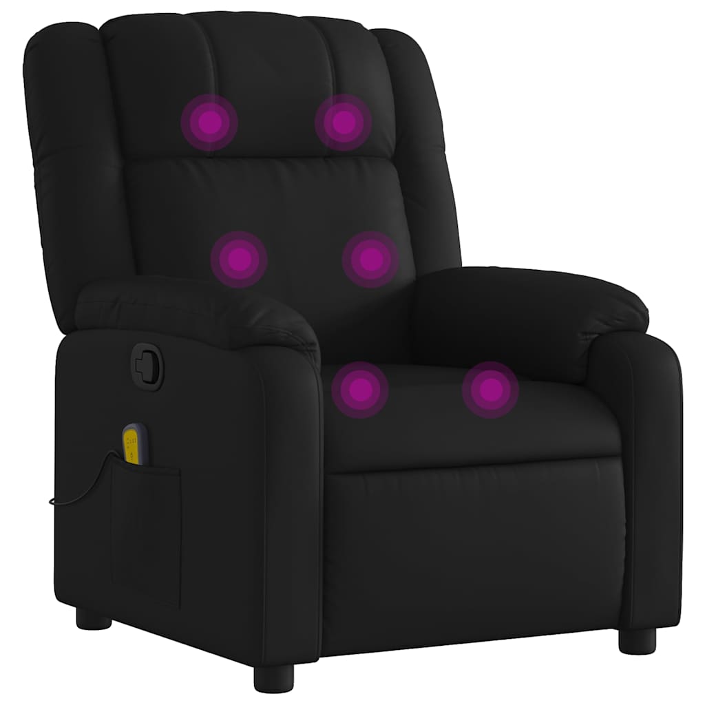 Massage-Relaxsessel, Kunstleder, Schwarz