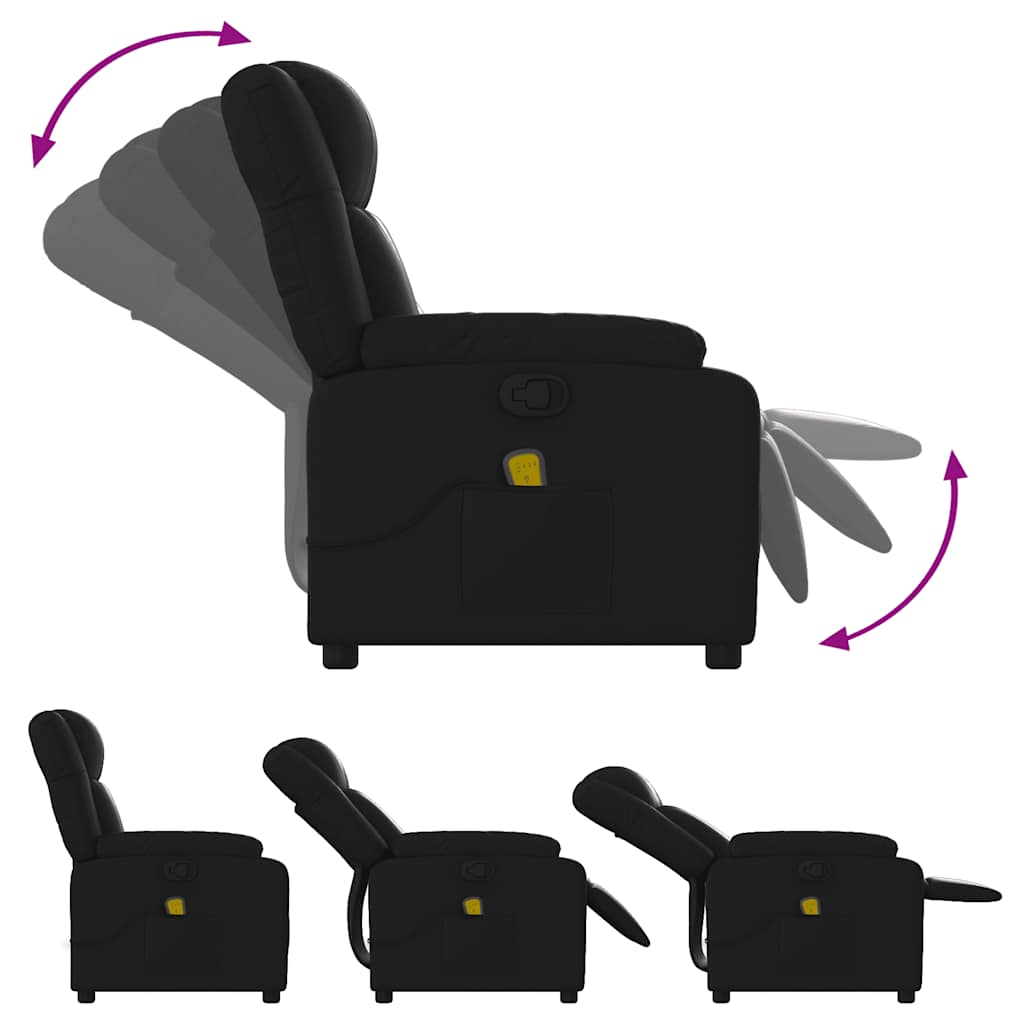 Massage-Relaxsessel, Kunstleder, Schwarz