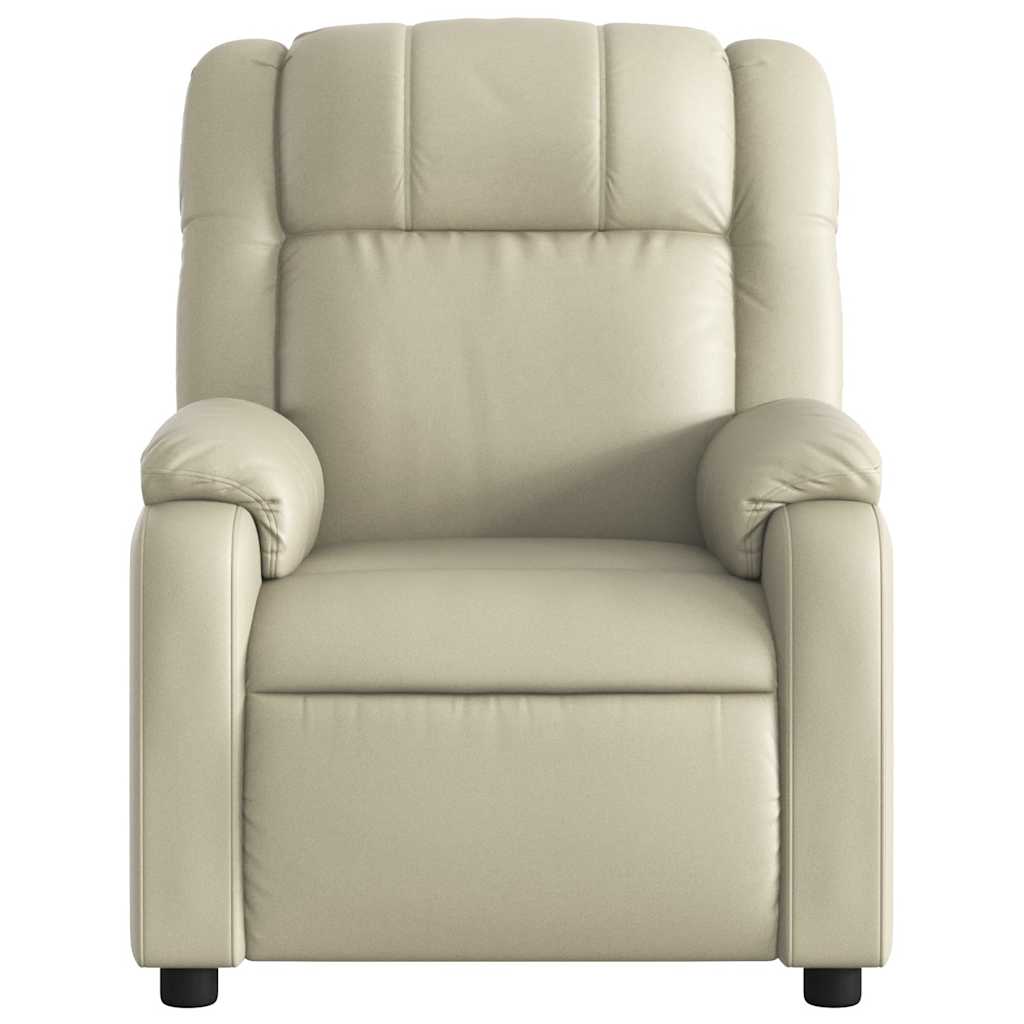 Massagesessel mit Relaxfunktion, Kunstleder, Creme