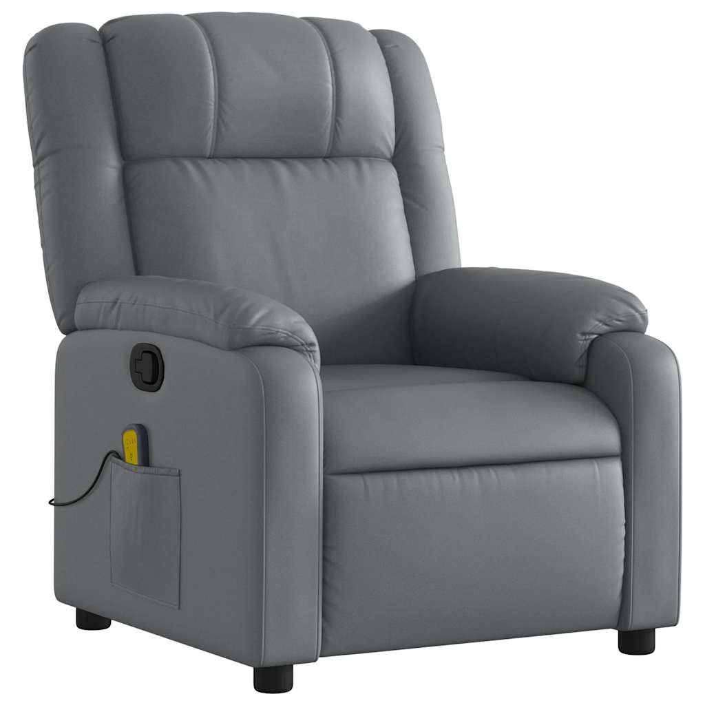 Massagesessel Relaxsessel Grau Kunstleder