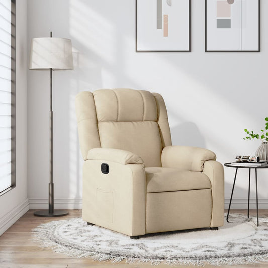 Relaxsessel, cremefarbener Stoff