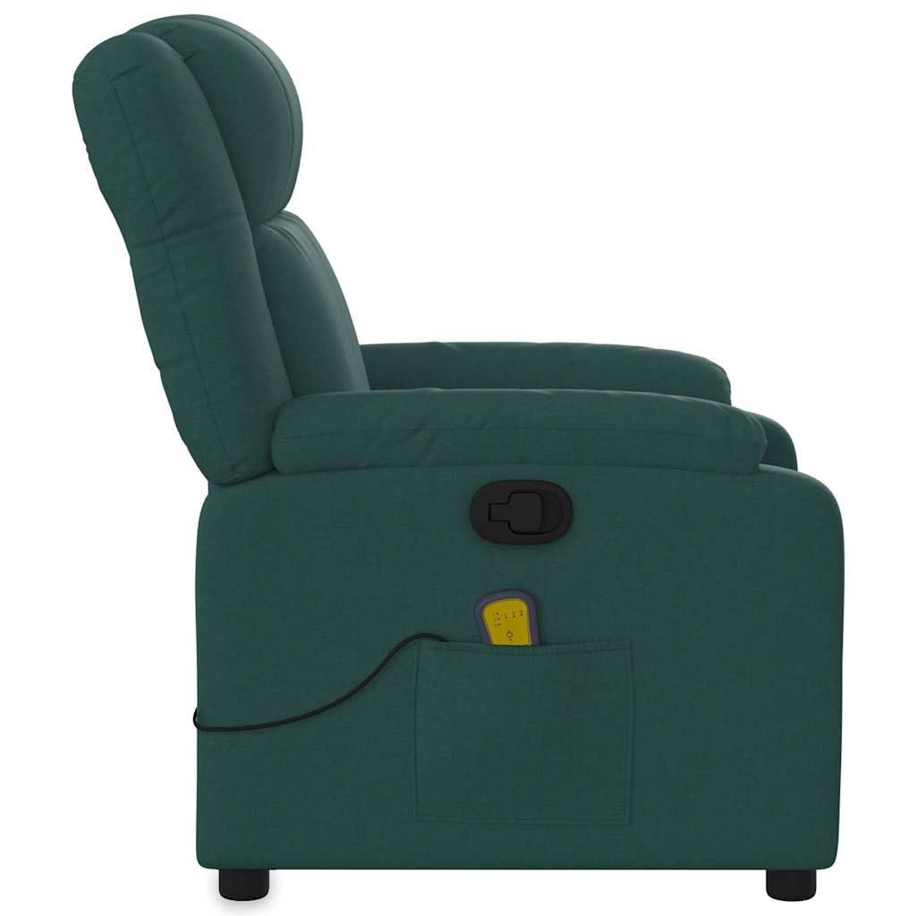 Massage-Relaxsessel, dunkelgrüner Stoff