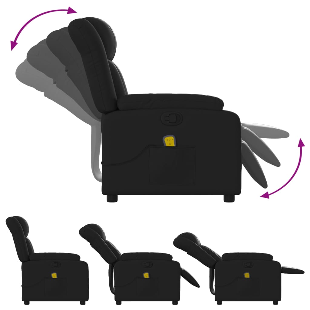 Massage-Relaxsessel, Kunstleder, Schwarz