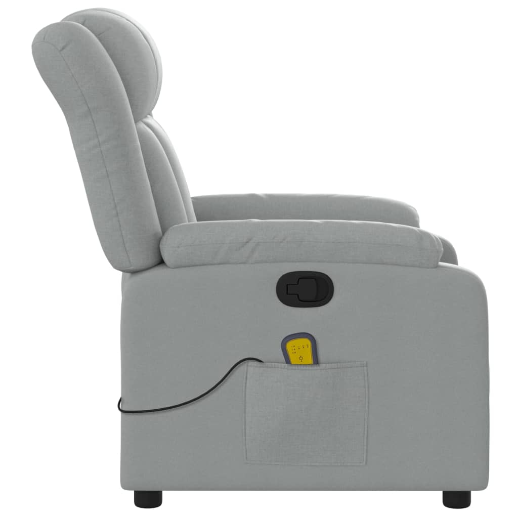 Massage-Relaxsessel, hellgrauer Stoff