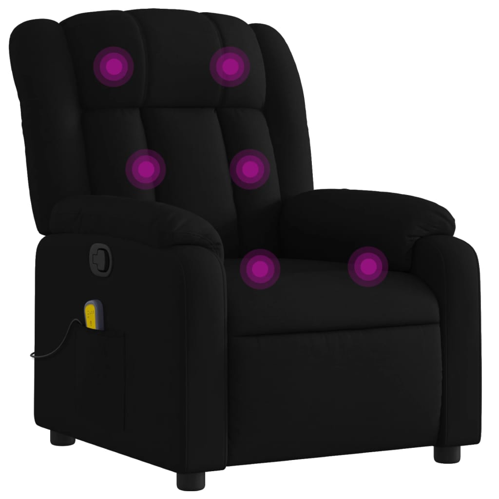 Massage-Relaxsessel, schwarzer Stoff