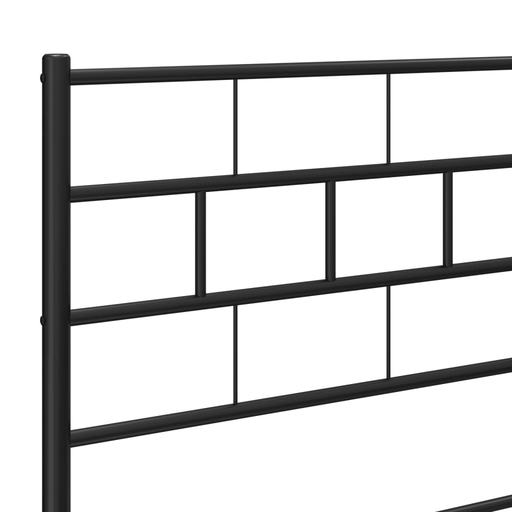 Bettgestell mit Kopf- und Fußteil Metall Schwarz 90x190 cm