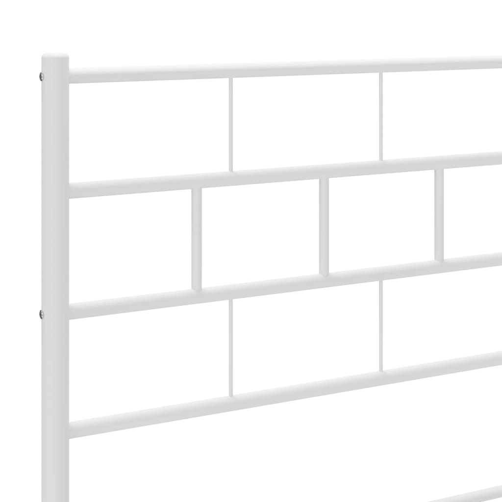 Bed frame with head and footboard metal white 120x200 cm