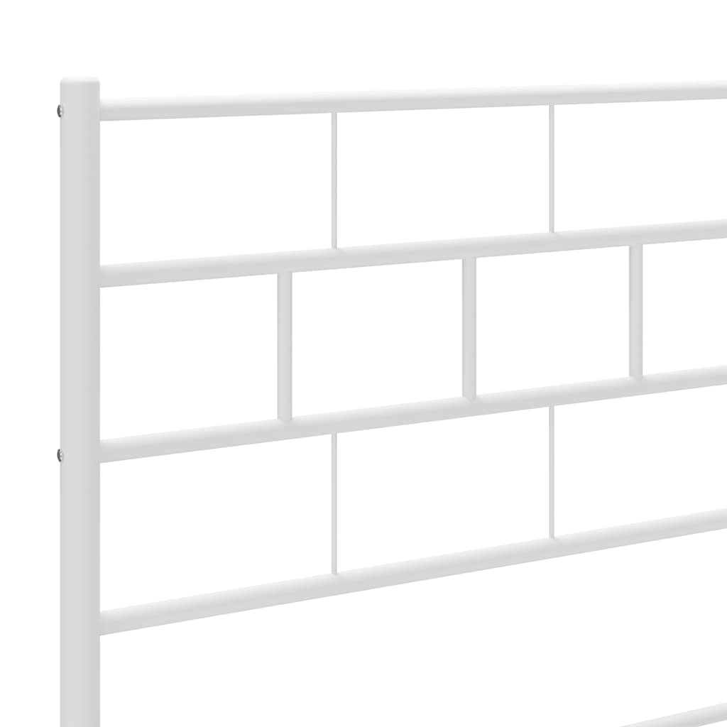 Bed frame with head and footboard metal white 150x200 cm