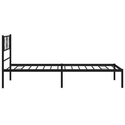 Bettgestell mit Kopfteil Metall Schwarz 90x200 cm