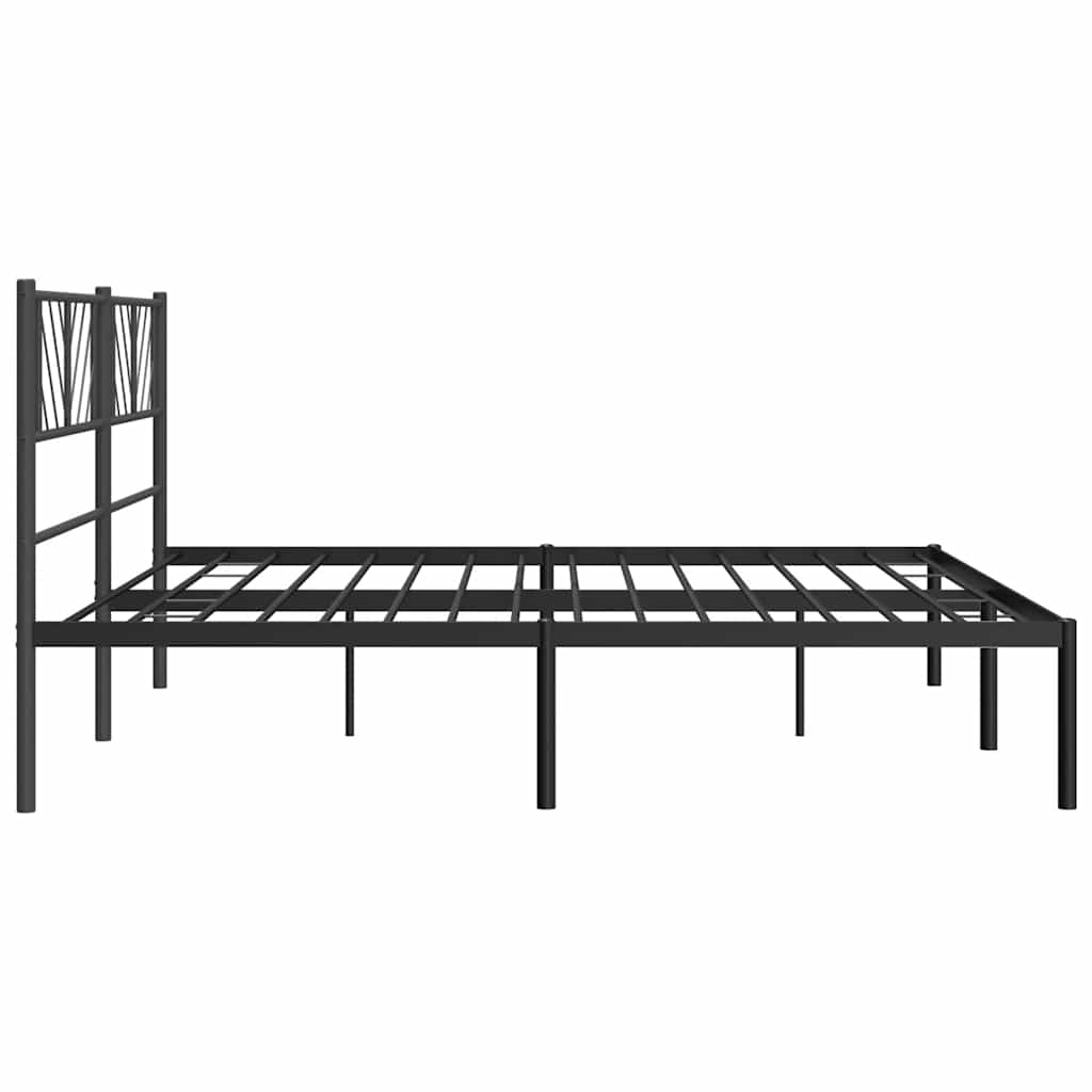 Bed frame with headboard metal black 183x213 cm
