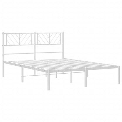 Bettgestell mit Kopfteil Metall Weiß 140x200 cm