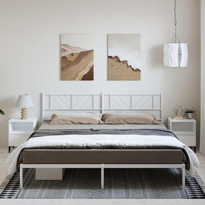 Bettgestell mit Kopfteil Metall Weiß 193x203 cm