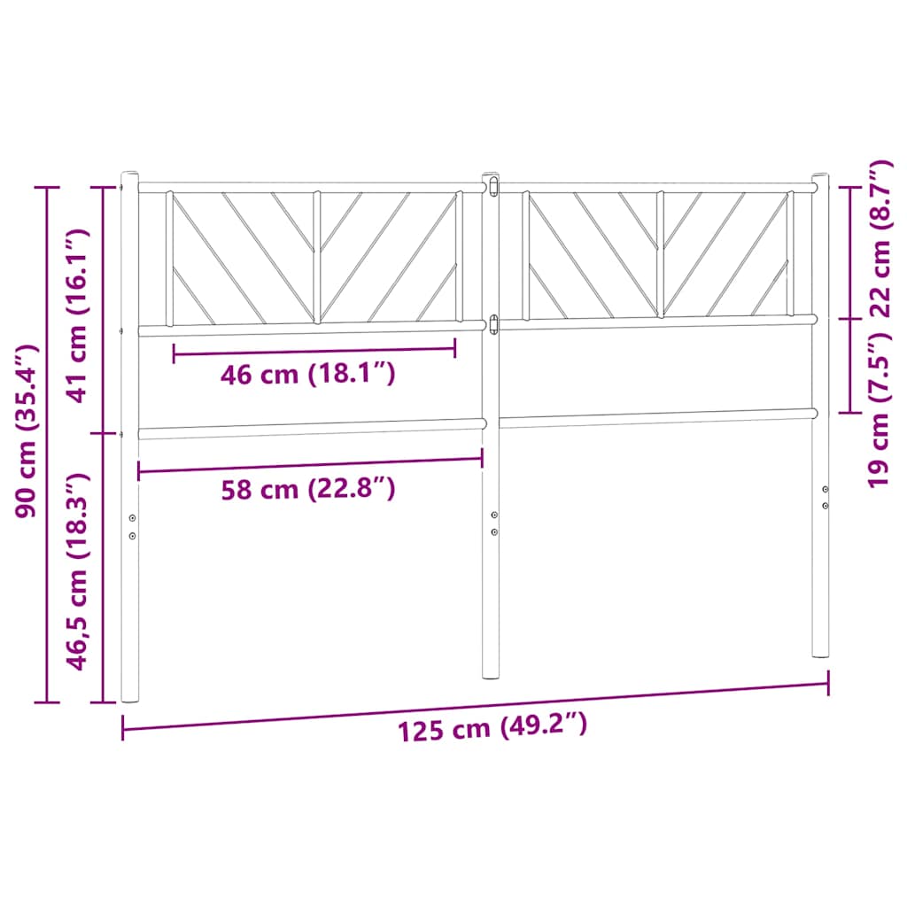 Ersatz-Kopfteil Metall Weiß 120 cm
