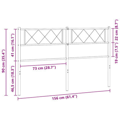 Ersatz-Kopfteil Metall Schwarz 150 cm