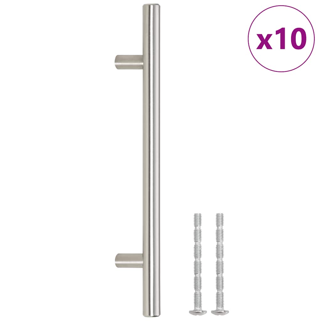 Möbelgriffe 10 Stk. Silbern Lochabstand 160 mm Gesamtlänge 224 mm Edelstahl
