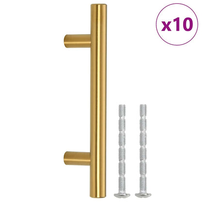 Möbelgriffe 10 Stk. Golden Lochabstand 64 mm Gesamtlänge 100 mm