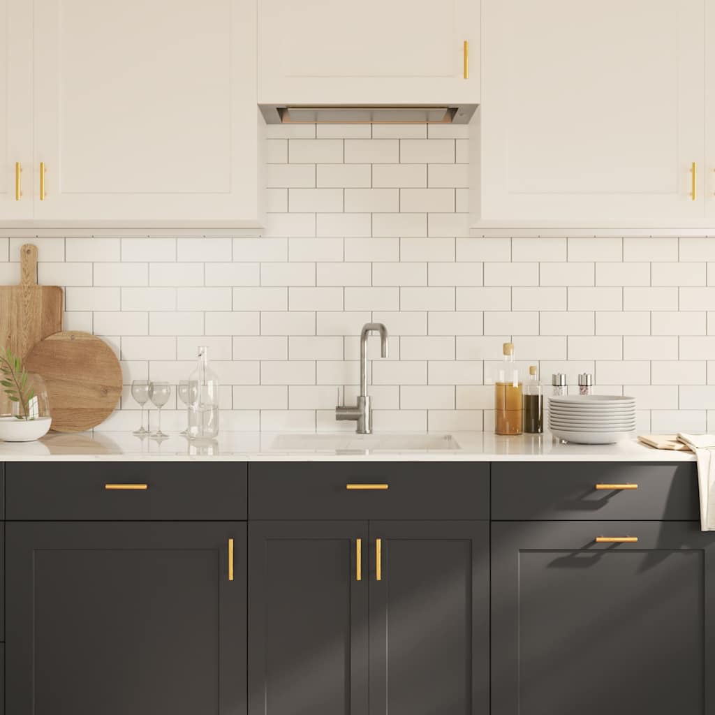 Möbelgriffe 10 Stk. Golden Lochabstand 64 mm Gesamtlänge 100 mm Edelstahl