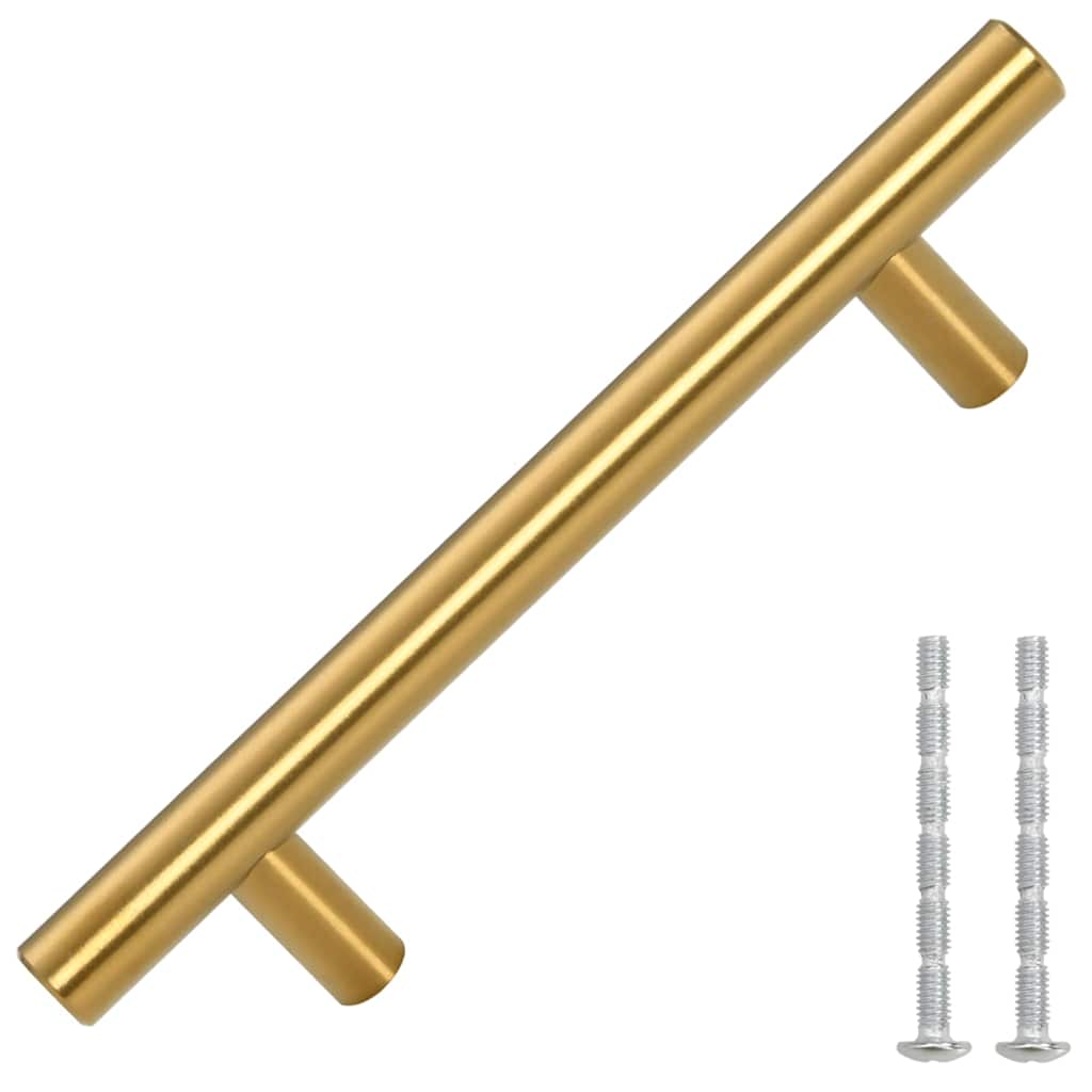 Möbelgriffe 10 Stk. Golden Lochabstand 96 mm Gesamtlänge 150 mm Edelstahl