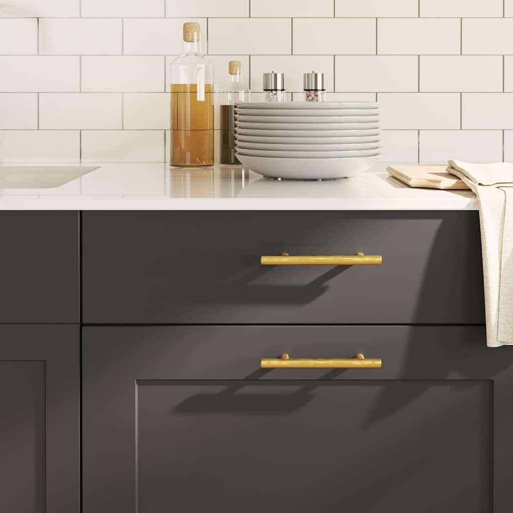 Möbelgriffe 10 Stk. Golden Lochabstand 96 mm Gesamtlänge 150 mm Edelstahl