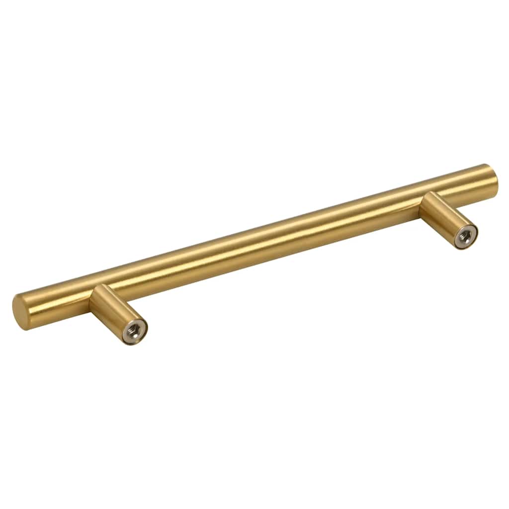 Möbelgriffe 10 Stk. Golden Lochabstand 128 mm Gesamtlänge 192 mm Edelstahl