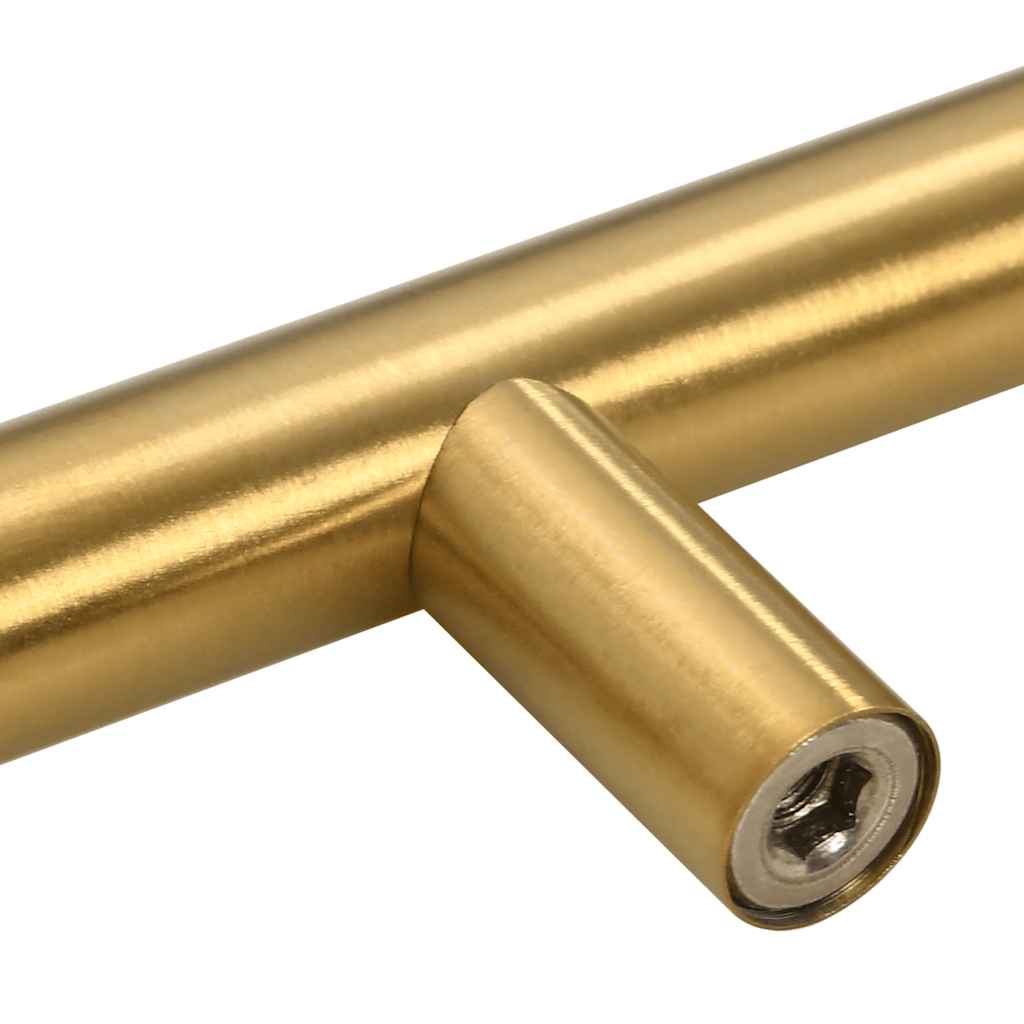Möbelgriffe 10 Stk. Golden Lochabstand 128 mm Gesamtlänge 192 mm Edelstahl