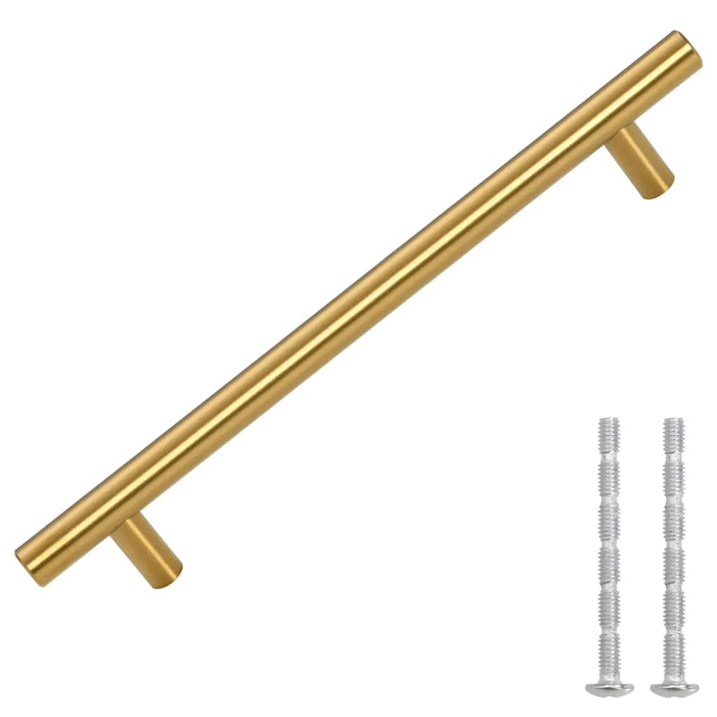 Möbelgriffe 10 Stk. Golden Lochabstand 160 mm Gesamtlänge 224 mm Edelstahl