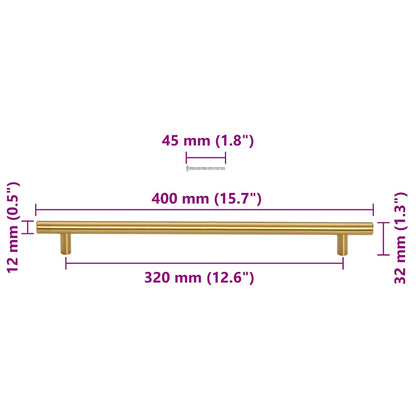 Möbelgriffe 5 Stk. Golden 320 mm Edelstahl