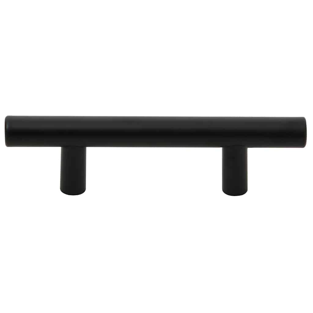 Möbelgriffe 10 Stk. Schwarz Lochabstand 64 mm Gesamtlänge 100 mm Edelstahl