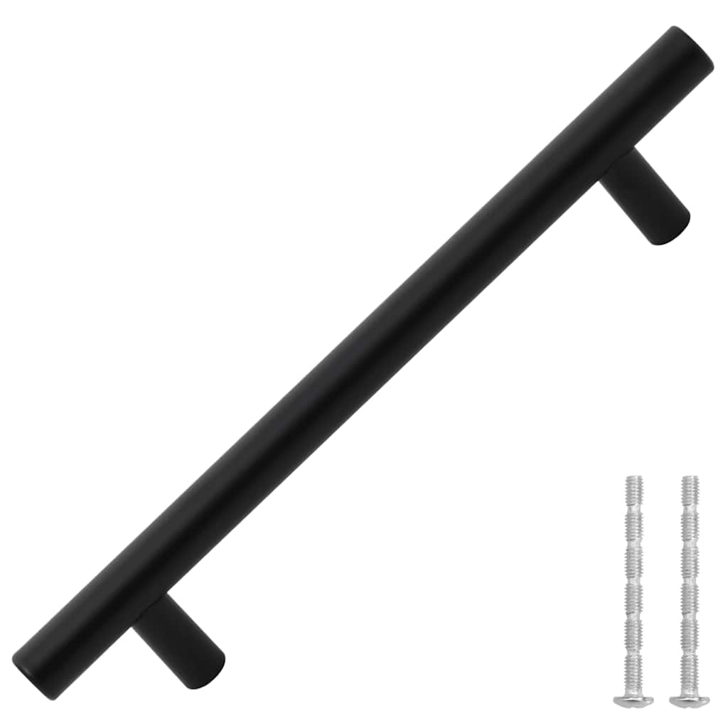 Möbelgriffe 10 Stk. Schwarz Lochabstand 128 mm Gesamtlänge 192 mm Edelstahl