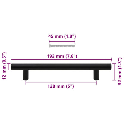 Möbelgriffe 10 Stk. Schwarz Lochabstand 128mm Gesamtlänge 192mm