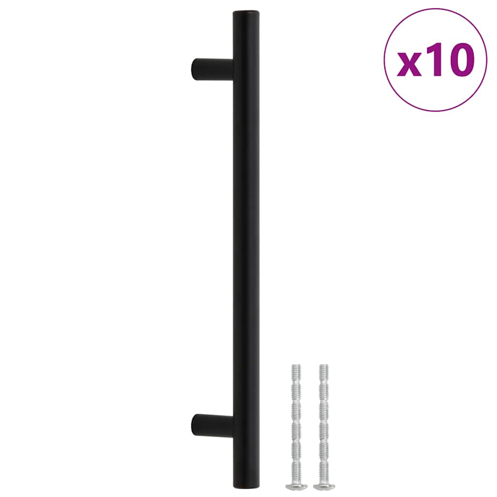 Möbelgriffe 10 Stk. Schwarz Lochabstand 160 mm Gesamtlänge 224 mm Edelstahl