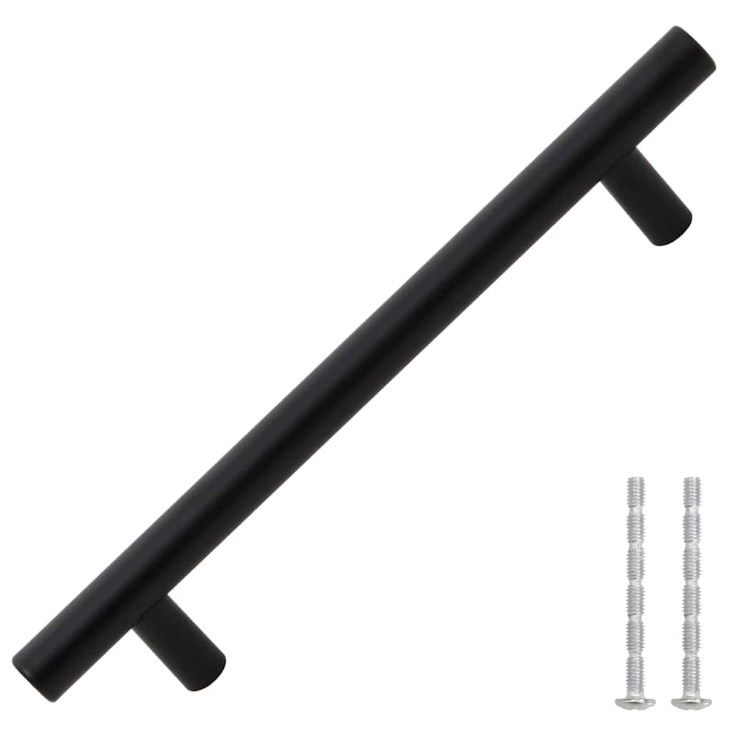 Möbelgriffe 10 Stk. Schwarz Lochabstand 160 mm Gesamtlänge 224 mm Edelstahl