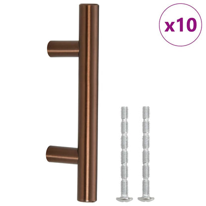Möbelgriffe 10 Stk. Bronzen 64 mm Edelstahl