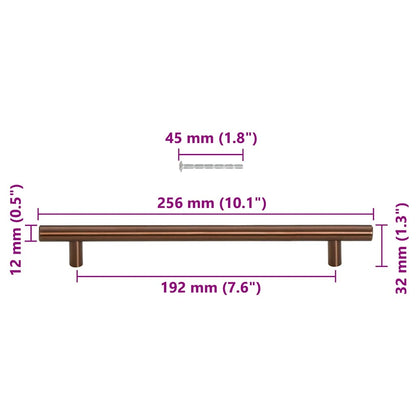 Möbelgriffe 5 Stk. Bronzen 192 mm Edelstahl