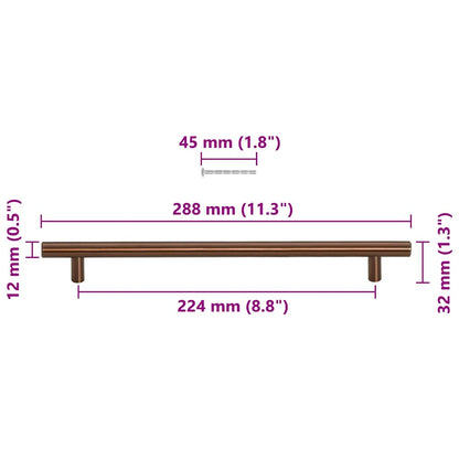 Möbelgriffe 5 Stk. Bronzen 224 mm Edelstahl
