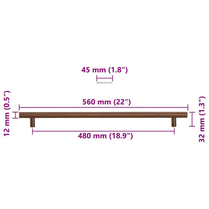 Möbelgriffe 5 Stk. Bronzen 480 mm Edelstahl
