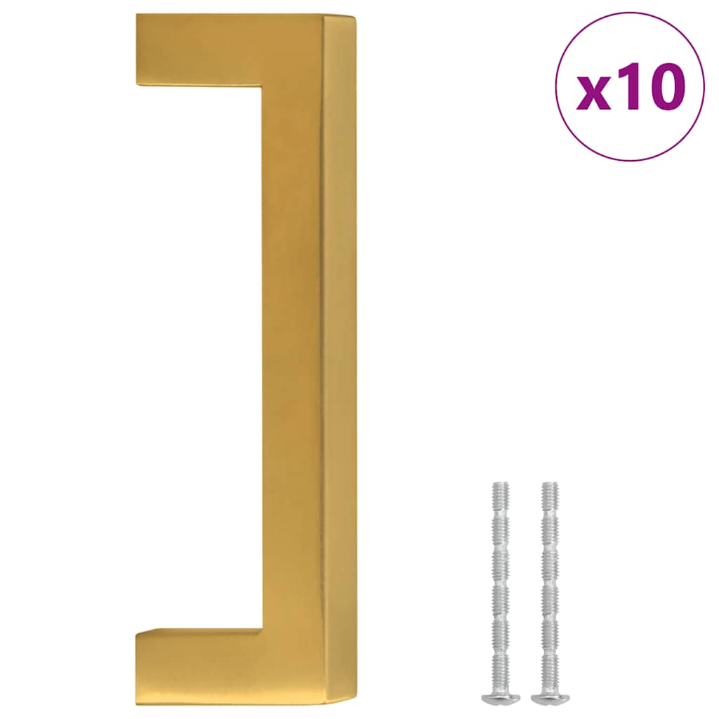 Möbelgriffe 10 Stk. Golden 96 mm Edelstahl
