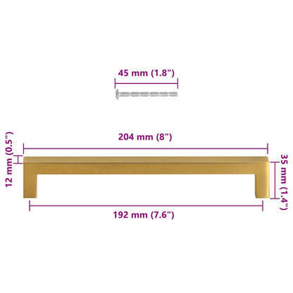 Möbelgriffe 5 Stk. Golden 192 mm Edelstahl