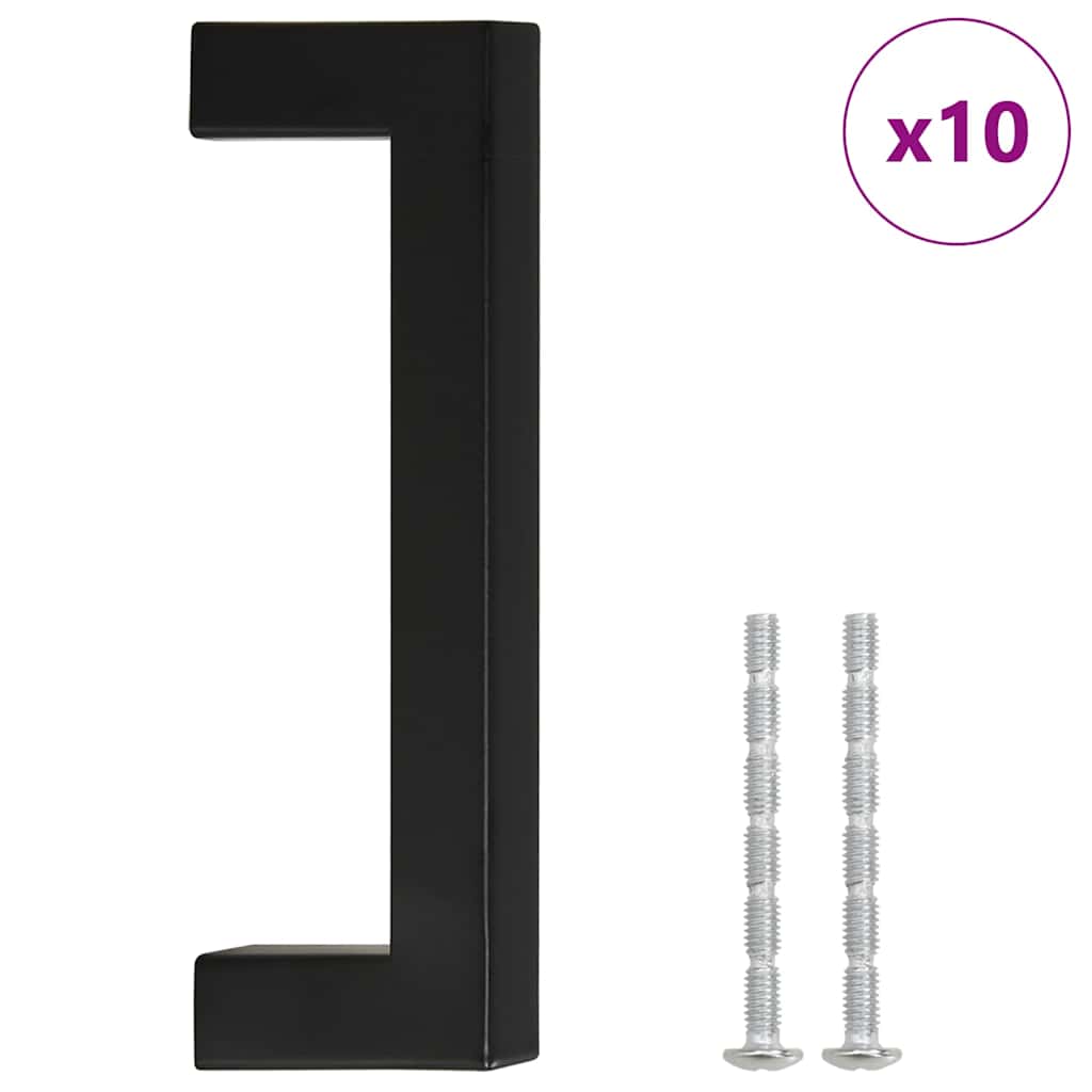 Möbelgriffe 10 Stk. Schwarz 96 mm Edelstahl