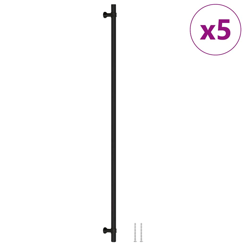 Möbelgriffe 5 Stk. Schwarz 480 mm Edelstahl