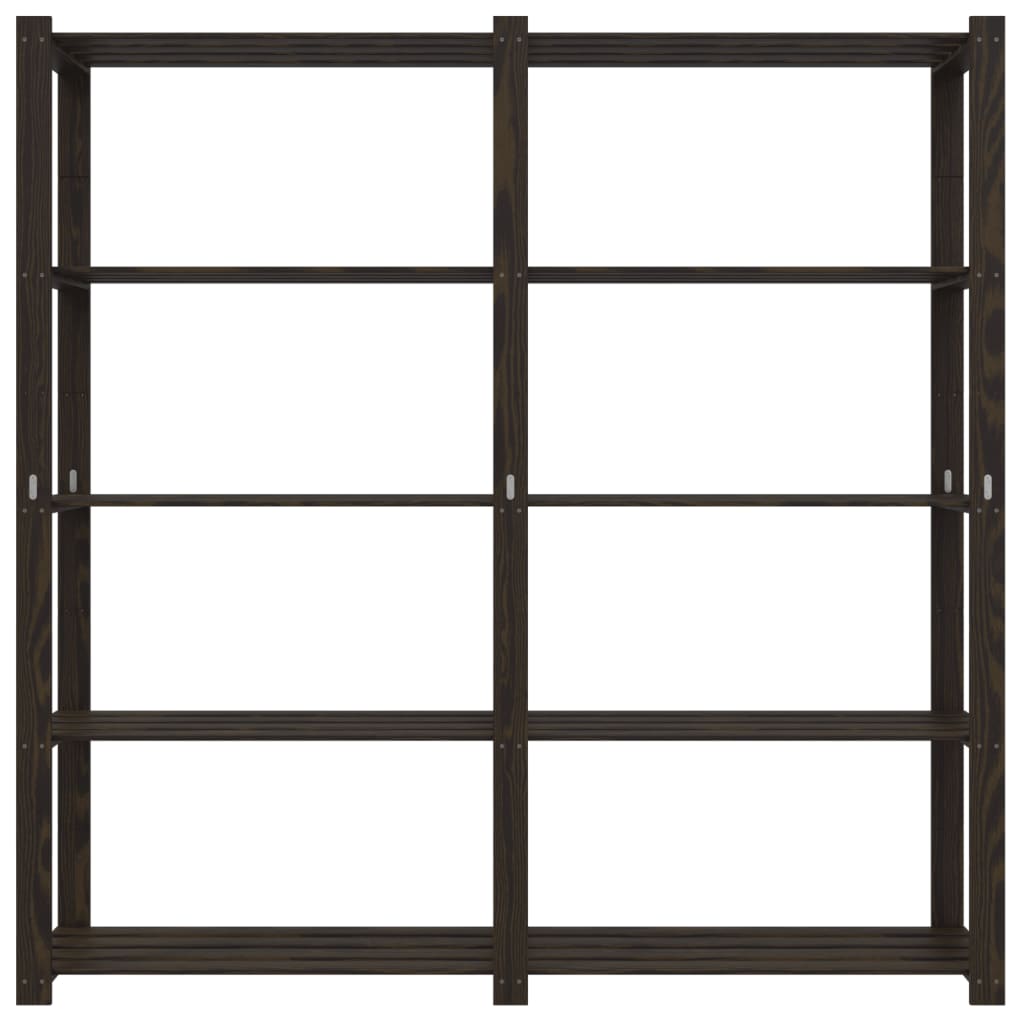 Etagère de rangement 5 étagères noir 170x38x170 cm bois de pin massif