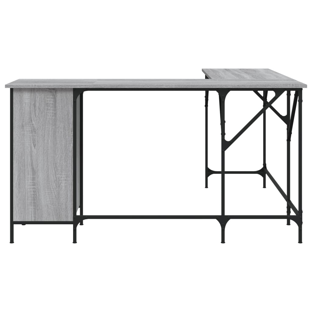 Schreibtisch Grau Sonoma 141x141x75 cm Holzwerkstoff