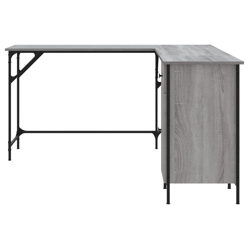 Bureau Sonoma gris 141x141x75 cm matériau bois