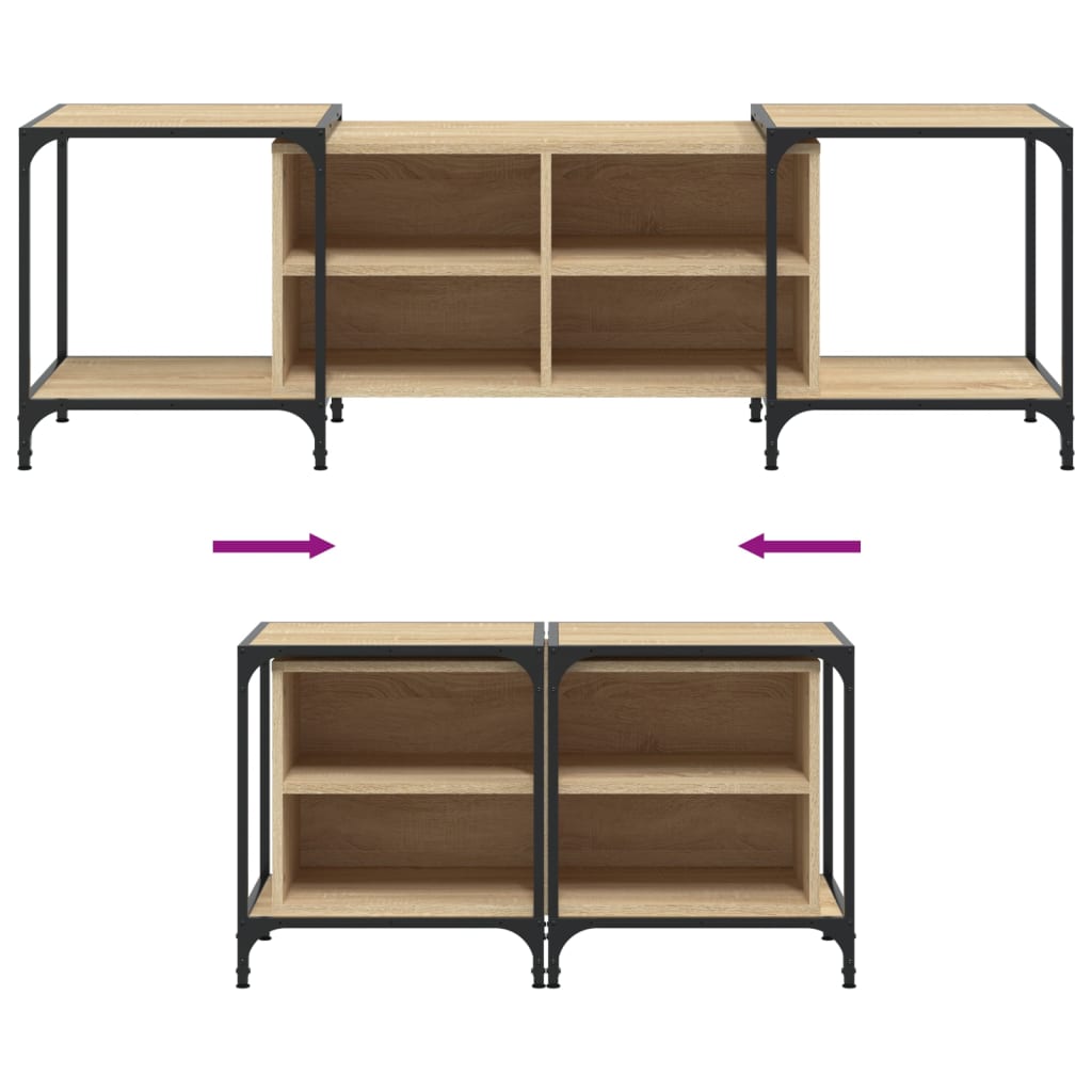 Meuble TV chêne Sonoma 153x37x50 cm matériau bois