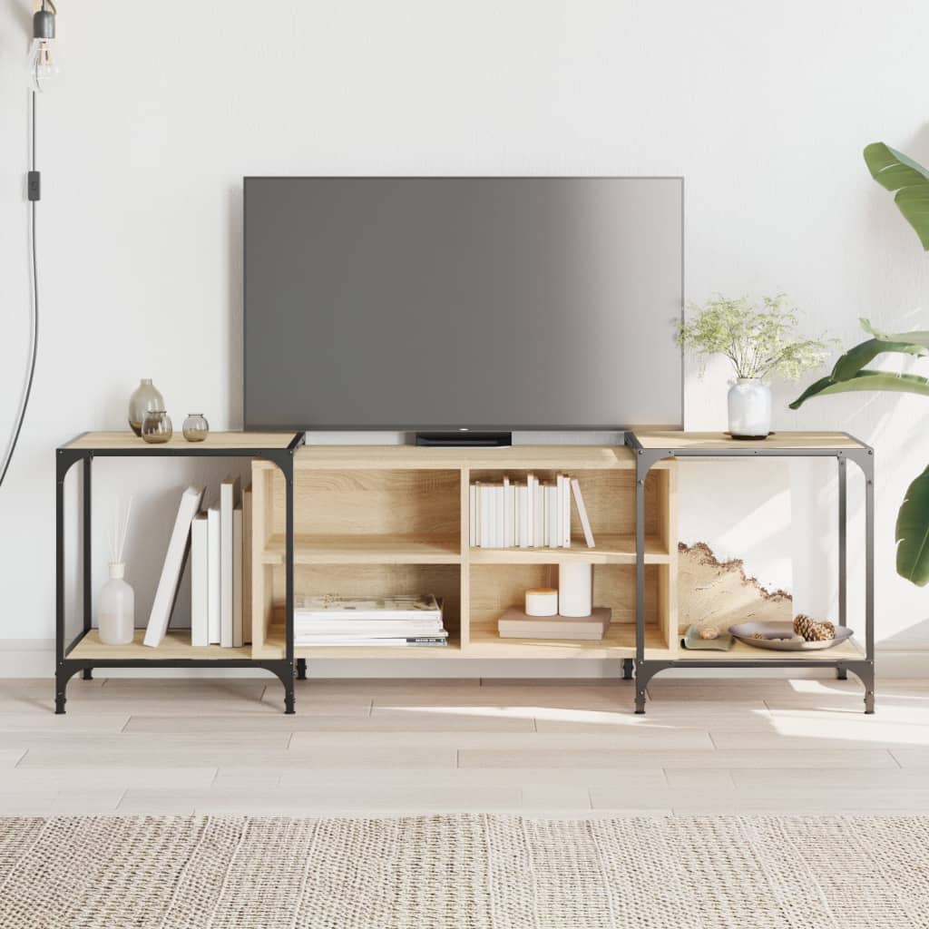 Meuble TV chêne Sonoma 153x37x50 cm matériau bois