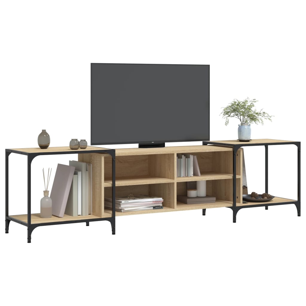 Meuble TV chêne Sonoma 203x37x50 cm matériau bois