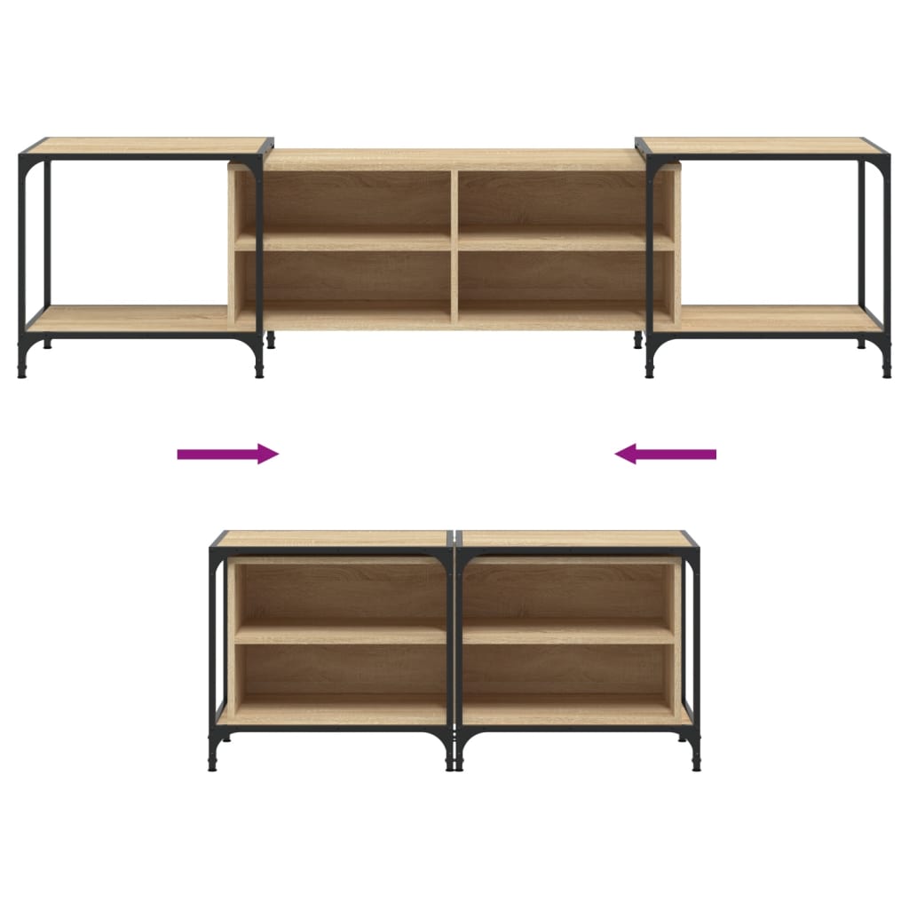 Meuble TV chêne Sonoma 203x37x50 cm matériau bois