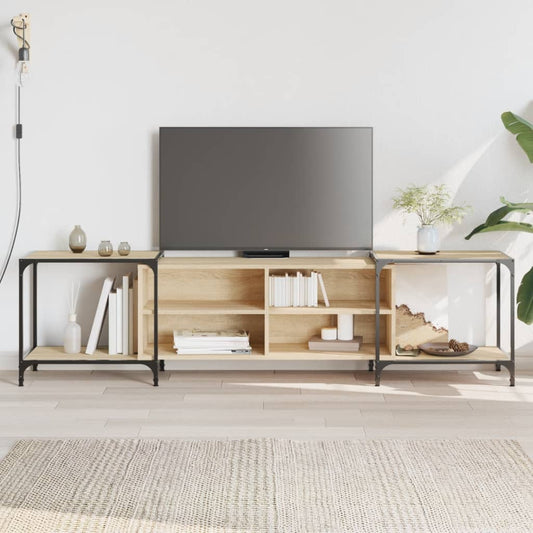 Meuble TV chêne Sonoma 203x37x50 cm matériau bois